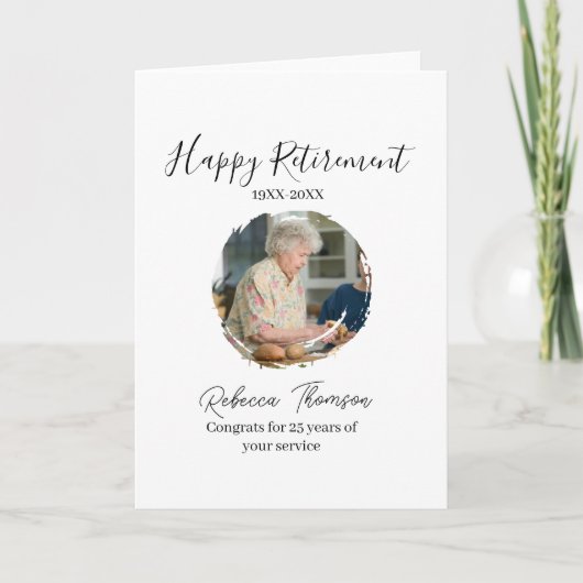Happy retirement year name circle photo retired カード (正面)