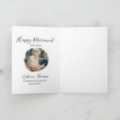 Happy retirement year name circle photo retired カード (内部)