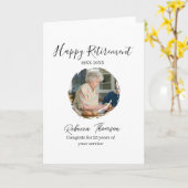 Happy retirement year name circle photo retired カード (黄色い花)