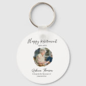 Happy retirement year name circle photo retired キーホルダー (裏面)