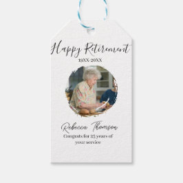 Happy retirement year name circle photo retired ギフトタグ