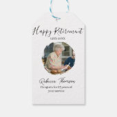 Happy retirement year name circle photo retired ギフトタグ (裏面)