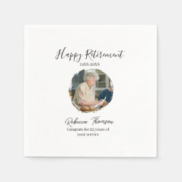 Happy retirement year name circle photo retired スタンダードカクテルナプキン