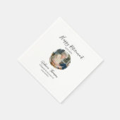 Happy retirement year name circle photo retired スタンダードカクテルナプキン (角)