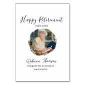 Happy retirement year name circle photo retired テーブルナンバー (裏面)