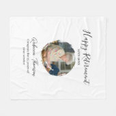 Happy retirement year name circle photo retired フリースブランケット (正面(横))