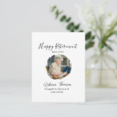Happy retirement year name circle photo retired ポストカード (スタンド正面)