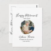 Happy retirement year name circle photo retired ポストカード (正面/裏面)