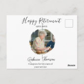 Happy retirement year name circle photo retired ポストカード (裏面)