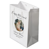 Happy retirement year name circle photo retired ミディアムペーパーバッグ (裏面アングル)