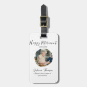 Happy retirement year name circle photo retired ラゲッジタグ (正面縦)