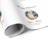 Happy retirement year name circle photo retired ラッピングペーパー (ロールコーナー)