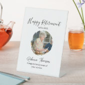 Happy retirement year name circle photo retired 台座サイン (インサイチュ)