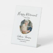 Happy retirement year name circle photo retired 台座サイン (正面)