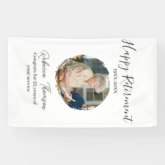 Happy retirement year name circle photo retired 横断幕 (横)