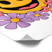 Happy Retro Daisy Smile Face Preppy Aesthetic Men  ポスター (角)
