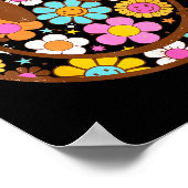 Happy Retro Daisy Smile Face Preppy Aesthetic Men  ポスター (角)