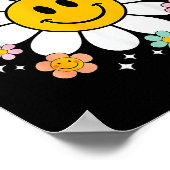 Happy Retro Daisy Smile Face Preppy Aesthetic Men  ポスター (角)