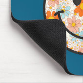 Happy Retro Daisy Smile Face Preppy Aesthetic Men  マウスパッド (コーナー)