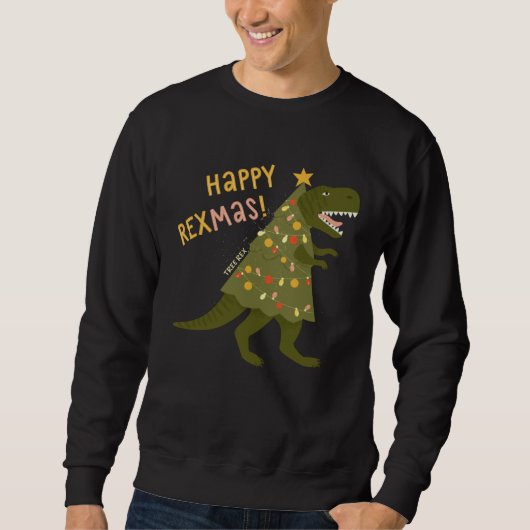 Happy Rexmas Tree Rex   Rex Dinosaur Christmas Tre スウェットシャツ (正面)