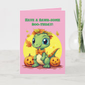 Happy RoarかわいいDinoフォトハロウィンカード カード (正面)