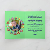 Happy RoarかわいいDinoフォトハロウィンカード カード (内部)