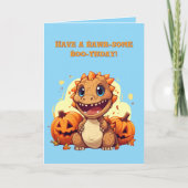 Happy RoarかわいいDinoフォトハロウィンカード カード (正面)