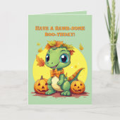 Happy RoarかわいいDinoフォトハロウィンカード カード (正面)