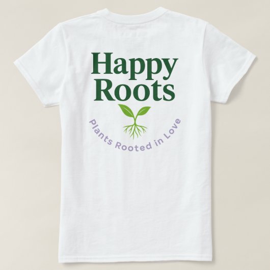 Happy Roots ロゴTシャツ(背面プリント) Tシャツ (デザイン裏面)