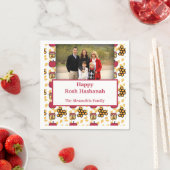 Happy Rosh Hashanahユダヤ人新年カスタム写真 スタンダードカクテルナプキン (インサイチュ)