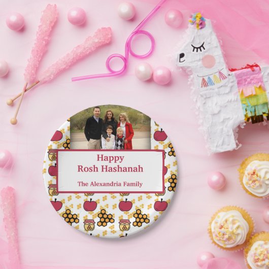 Happy Rosh Hashanahユダヤ人新年カスタム写真 ペーパープレート (パーティー)
