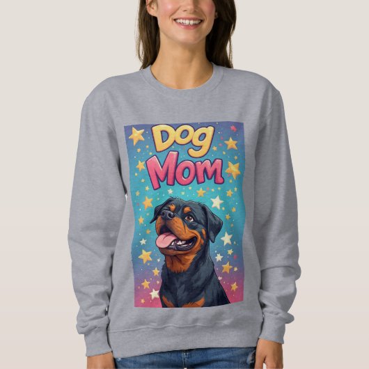 Happy Rottweiler Dog Mom スウェットシャツ (正面)
