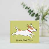 Happy Running Jack Russell Terrier Cartoon Dog ポストカード (スタンド正面)