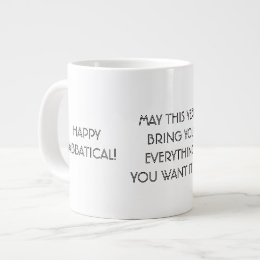 Happy Sabbatical Wish, Jumbo University Mug ジャンボコーヒーマグカップ (正面左)