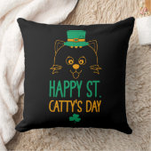 Happy Saint Catty's Day - Cute Cat Leprechaun クッション (ブランケット)