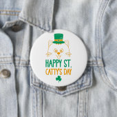 Happy Saint Catty's Day - Cute Cat Leprechaun 缶バッジ (インサイチュ)