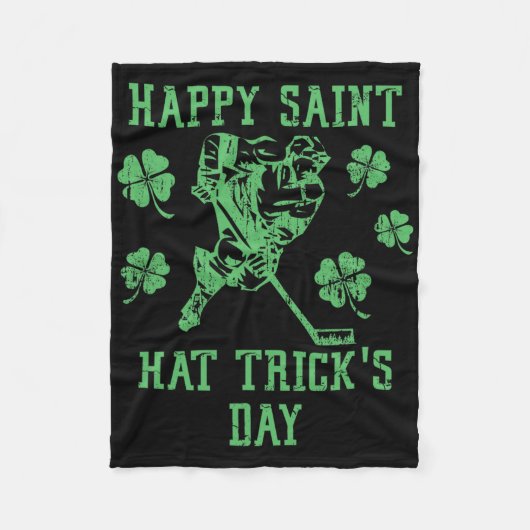 Happy Saint Hat Tricks Day Funny St Patrick's Day フリースブランケット (正面)