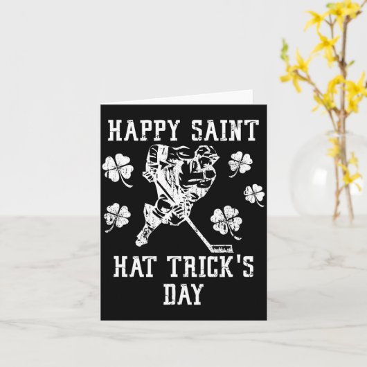 Happy Saint Hat Tricks Day St Patricks Day Funny  カード (黄色い花)