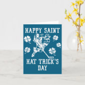 Happy Saint Hat Trick's Day St Patricks Day Funny  カード (黄色い花)