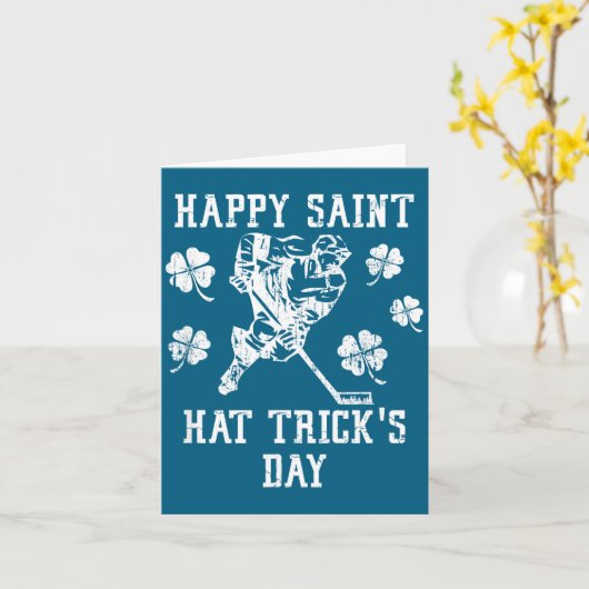 Happy Saint Hat Trick's Day St Patricks Day Funny  カード (黄色い花)