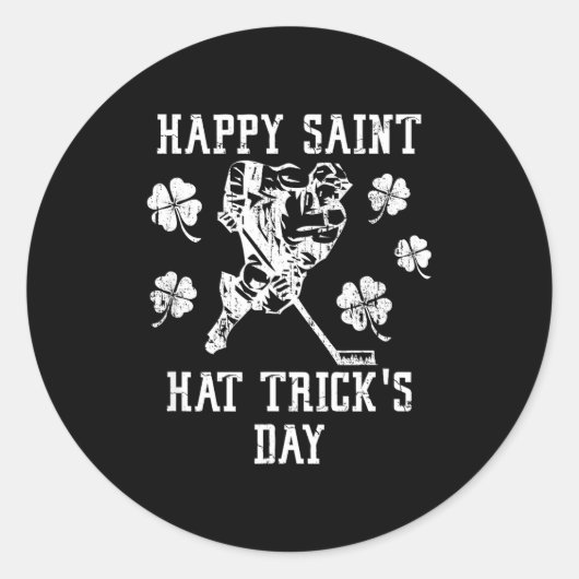 Happy Saint Hat Trick's Day St Patricks Day Funny  ラウンドシール (正面)