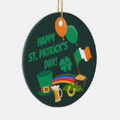 Happy Saint Patrick's Dayのシンボルと伝統 セラミックオーナメント (右)