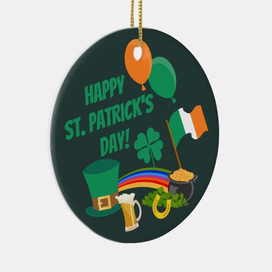 Happy Saint Patrick's Dayのシンボルと伝統 セラミックオーナメント (右)