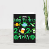 Happy Saint Patrick's Day 2024 Irish Shamrock Face カード (正面)