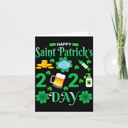 Happy Saint Patrick's Day 2024 Irish Shamrock Face カード (正面)