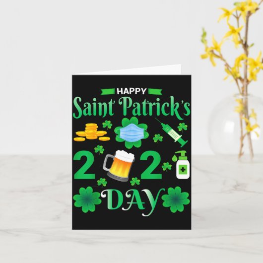 Happy Saint Patrick's Day 2024 Irish Shamrock Face カード (黄色い花)