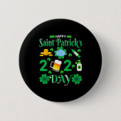 Happy Saint Patrick's Day 2024 Irish Shamrock Face 缶バッジ (正面)