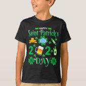 Happy Saint Patrick's Day 2024 Irish Shamrock Face Tシャツ (正面)