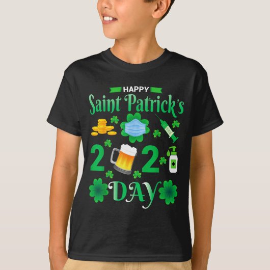 Happy Saint Patrick's Day 2024 Irish Shamrock Face Tシャツ (正面)