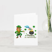 Happy Saint Patrick's Day Leprechaun Rainbow  カード (正面)